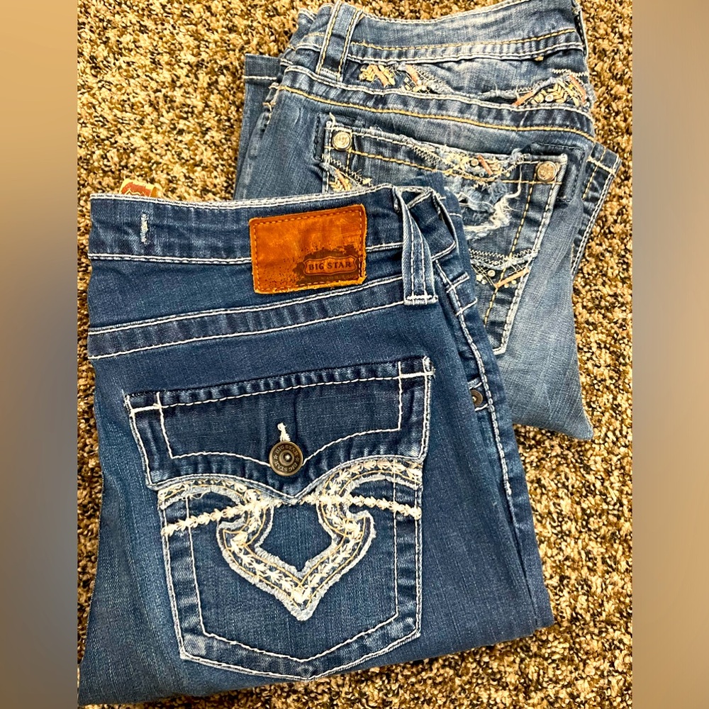 Big start boot cut jeans and miss me jeans both 50.00